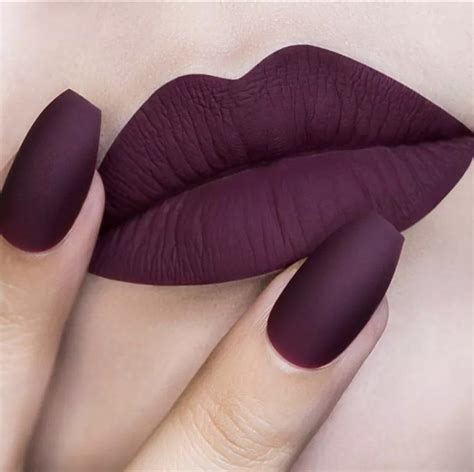 deep plum matte lipstick.